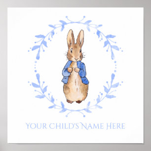 Peter Rabbit met de naam van het kind Personalisat Poster