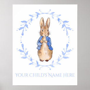 Peter Rabbit met de naam van het kind Personalisat Poster
