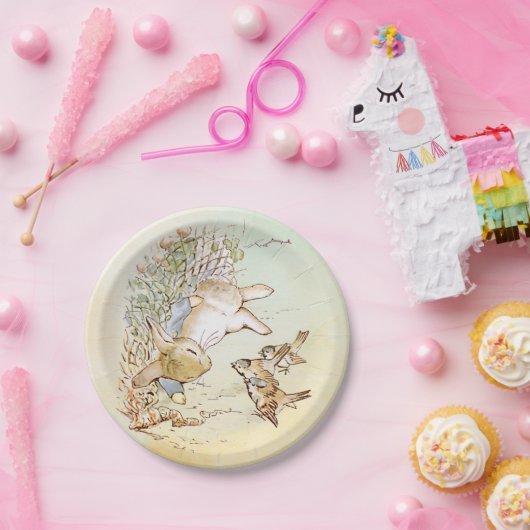 Peter Rabbit met vogelpapieren Borden Papieren Bordje (Feest)