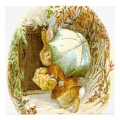 “Peter Rabbit met Winterparaplu” van Beatrix Pot Foto Afdruk (Voorkant)