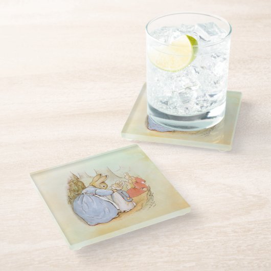 Peter Rabbit (moeder) Glazen Onderzetter (Schuin)