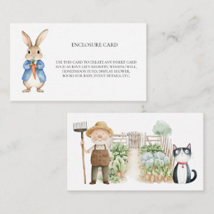 Peter Rabbit Mr McGregor Garden Baby shower Informatiekaartje