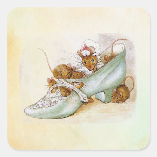 Peter Rabbit (muizen 1) Square Sticker (Voorkant)