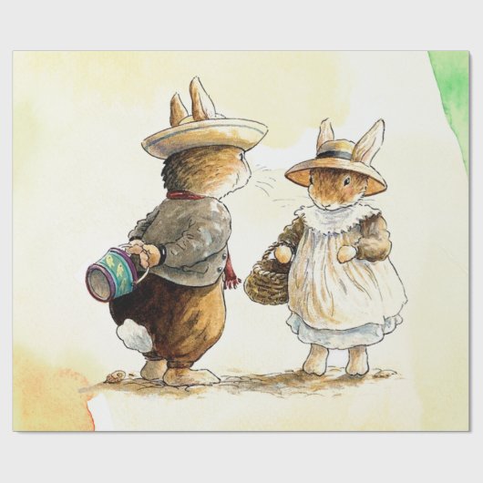 Peter Rabbit (paar) Weefselpapier Cadeaupapier (Vlak)