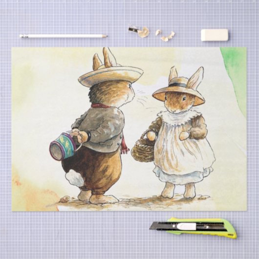 Peter Rabbit (paar) Weefselpapier Tissuepapier (Craft)