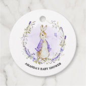 Peter Rabbit Paarse Baby shower Bedankjes Labels (Voorkant)