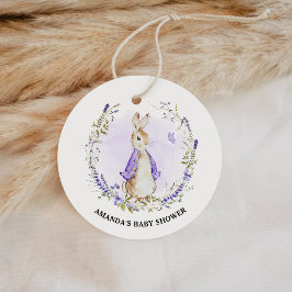 Peter Rabbit Paarse Baby shower Bedankjes Labels
