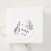 Peter Rabbit Paarse Baby shower Bedankjes Labels (In situ)