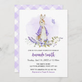 Peter Rabbit Paarse Baby shower Kaart (Voorkant / Achterkant)