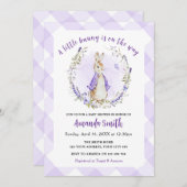 Peter Rabbit Paarse Baby shower Kaart (Voorkant / Achterkant)