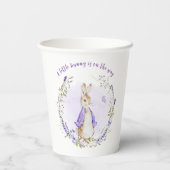 Peter Rabbit Paarse Baby shower Papieren Bekers (Achterkant)