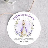 Peter Rabbit Paarse Baby shower Ronde Sticker