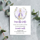 Peter Rabbit Paarse Baby shower Save The Date