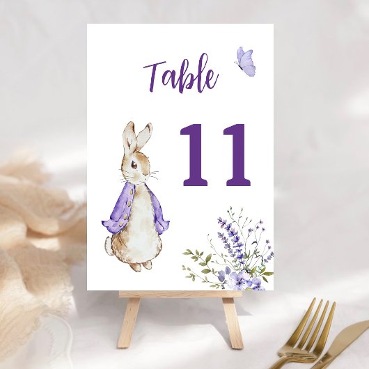 Peter Rabbit Paarse tafel nummer Kaart