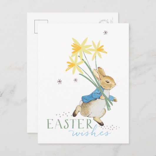 Peter Rabbit | Paaswensen Feestdagenkaart (Voorkant / Achterkant)