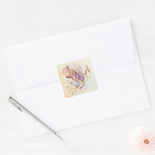 Peter Rabbit (pap) Square Sticker (Envelop)