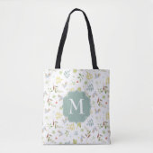 Peter Rabbit | Patroon Waterverf bossen Tote Bag (Voorkant)