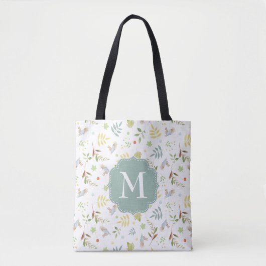 Peter Rabbit | Patroon Waterverf bossen Tote Bag (Voorkant)