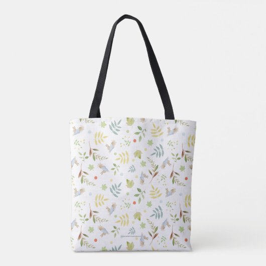 Peter Rabbit | Patroon Waterverf bossen Tote Bag (Achterkant)