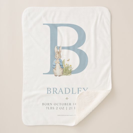 Peter Rabbit | Persoonlijke brief B Sherpa Deken (Voorkant)