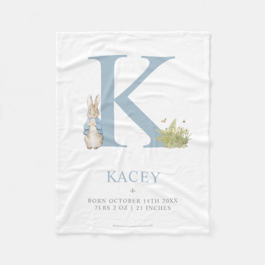 Peter Rabbit | Persoonlijke brief K Fleece Deken (Voorkant)