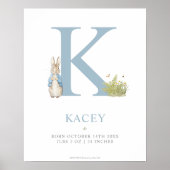 Peter Rabbit | Persoonlijke brief K Poster (Voorkant)