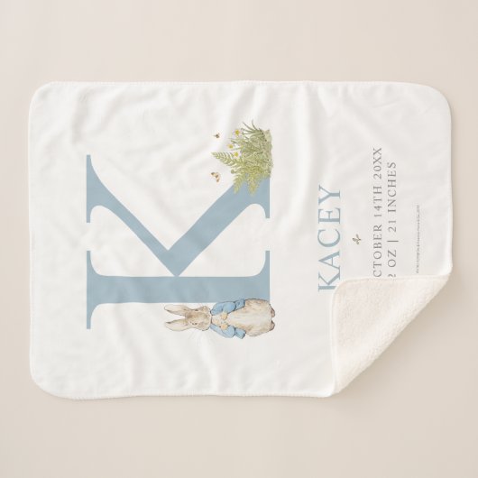 Peter Rabbit | Persoonlijke brief K Sherpa Deken (Voorkant (horizontaal))