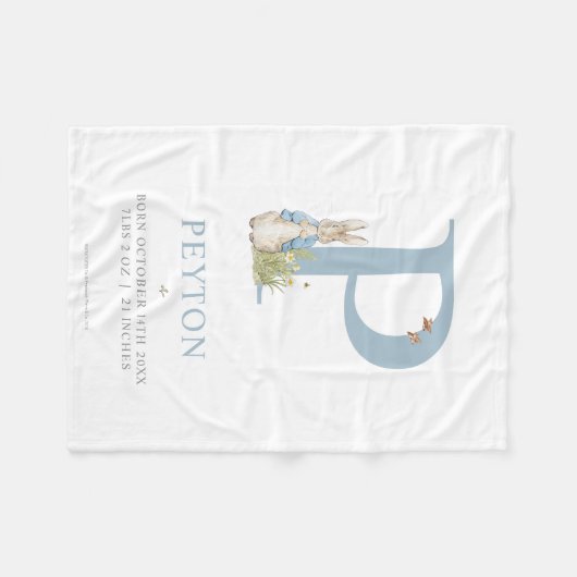 Peter Rabbit | Persoonlijke brief P Fleece Deken (Voorkant (Horizontaal))
