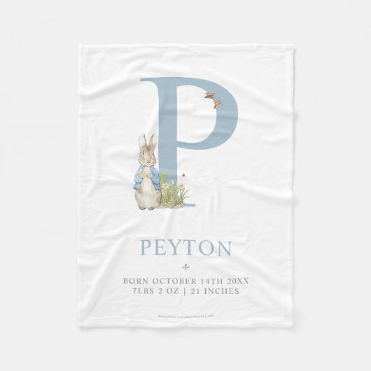 Peter Rabbit | Persoonlijke brief P Fleece Deken (Voorkant)