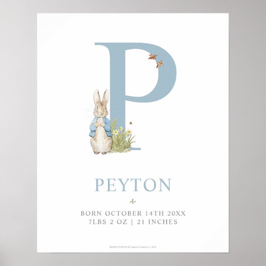 Peter Rabbit | Persoonlijke brief P Poster (Voorkant)