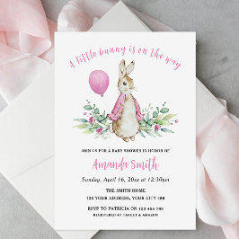 Peter Rabbit Pink Baby shower Kaart