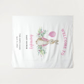 Peter Rabbit Pink Baby shower Wandkleed (Voorkant (horizontaal))