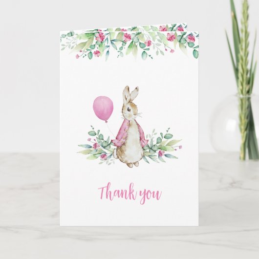 Peter Rabbit Pink Bedankkaart (Voorkant)