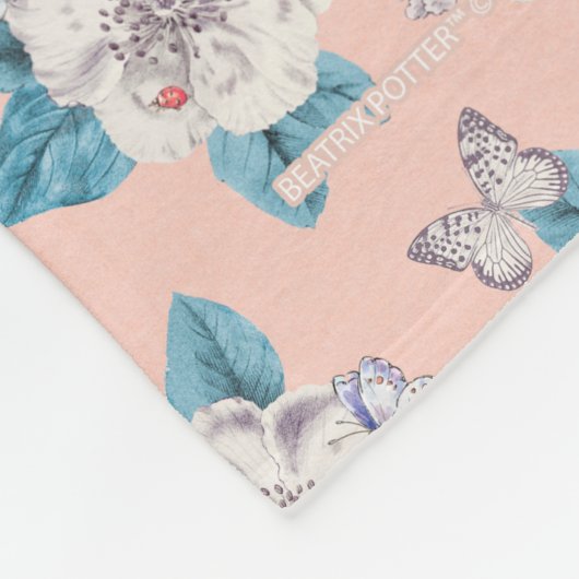 Peter Rabbit | Pink Floral Garden Pattern Fleece Deken (Hoek)