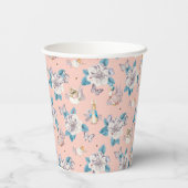 Peter Rabbit | Pink Floral Garden Pattern Papieren Bekers (Achterkant)