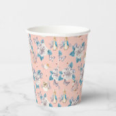 Peter Rabbit | Pink Floral Garden Pattern Papieren Bekers (Rechts)