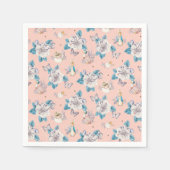 Peter Rabbit | Pink Floral Garden Pattern Servet (Voorkant)