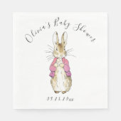 Peter Rabbit Pink Waterverf Baby shower Servet (Voorkant)