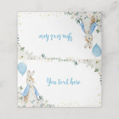 Peter Rabbit Place Card Verjaardagsfeest Plaatskaartje (Buitenkant ongevouwen)