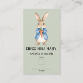 Peter Rabbit raad eens hoeveel Baby shower spel Informatiekaartje (Voorkant)