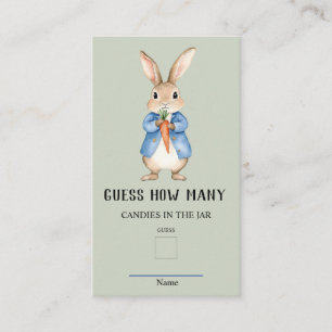 Peter Rabbit raad eens hoeveel Baby shower spel Informatiekaartje