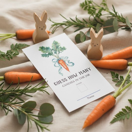 Peter Rabbit raad eens hoeveel Baby shower spel Informatiekaartje