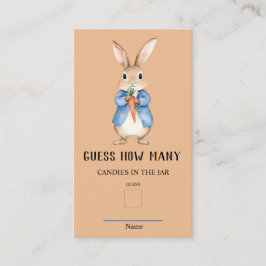 Peter Rabbit raad eens hoeveel Baby shower spel Informatiekaartje