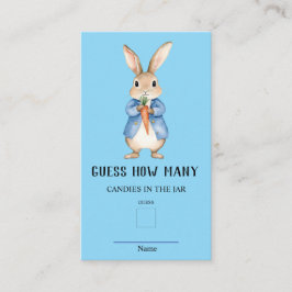 Peter Rabbit raad eens hoeveel Baby shower spel Informatiekaartje