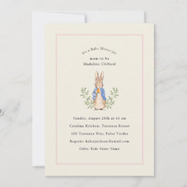 Peter Rabbit Roze  Baby shower Kaart