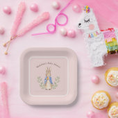 Peter Rabbit Roze Baby shower Papieren Bordje (Feest)