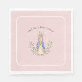 Peter Rabbit Roze  Baby shower Servet (Voorkant)