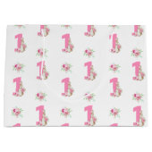 Peter Rabbit | Roze eerste verjaardag Groot Cadeauzakje (Voorkant)