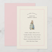 Peter Rabbit Roze Ivoor Baby shower Kaart (Voorkant / Achterkant)