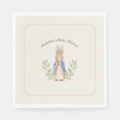 Peter Rabbit Roze Ivoor  Baby shower Servet (Voorkant)